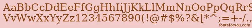 AePetra-Schriftart – Braune Schriften auf rosa Hintergrund