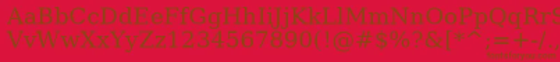 Weitere Informationen zur AePetra-Schriftart AePetra-Schriftart – Braune Schriften auf rotem Hintergrund