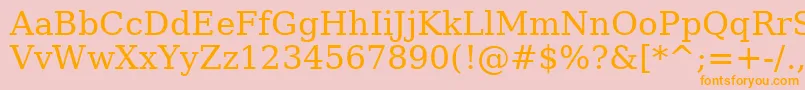 AePetra-Schriftart – Orangefarbene Schriften auf rosa Hintergrund