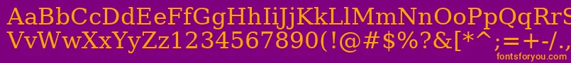 AePetra-Schriftart – Orangefarbene Schriften auf violettem Hintergrund