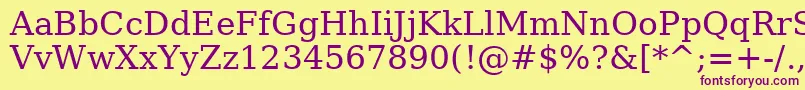 AePetra-fontti – violetit fontit keltaisella taustalla