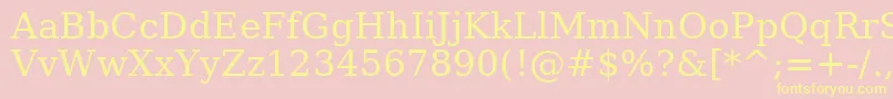 AePetra-fontti – keltaiset fontit vaaleanpunaisella taustalla