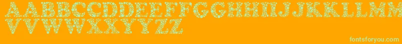 Amydor Font – Green Fonts on Orange Background