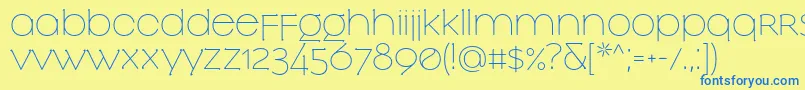 SlowglassRegular Font – Blue Fonts on Yellow Background