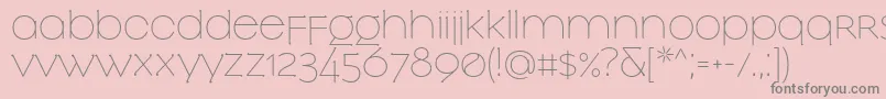 SlowglassRegular-Schriftart – Graue Schriften auf rosa Hintergrund