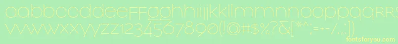 SlowglassRegular Font – Yellow Fonts on Green Background