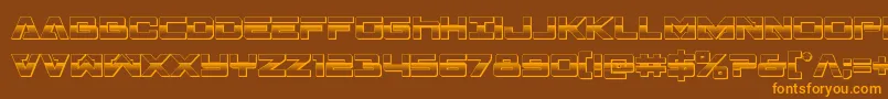 Transamericaplat-fontti – oranssit fontit ruskealla taustalla