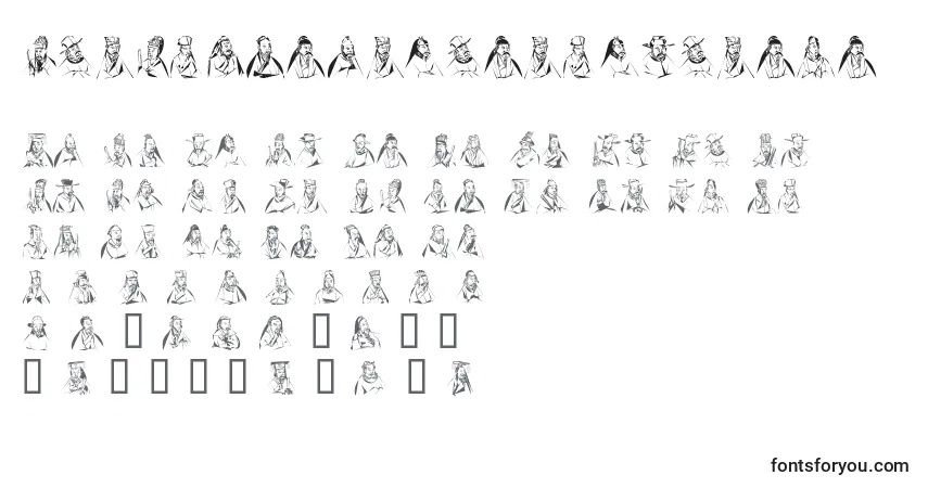 A fonte Linotypeancientchinese – alfabeto, números, caracteres especiais