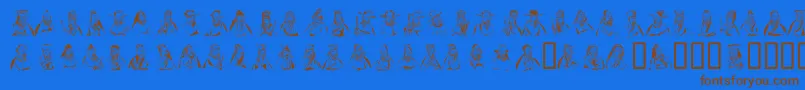 Linotypeancientchinese Font – Brown Fonts on Blue Background