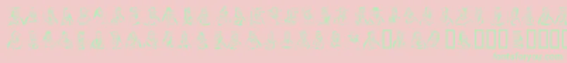 Linotypeancientchinese-Schriftart – Grüne Schriften auf rosa Hintergrund