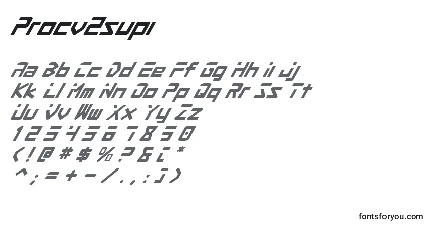 Czcionka Procv2supi – alfabet, cyfry, specjalne znaki