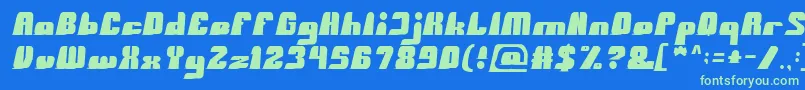 BlackMamba Font – Green Fonts on Blue Background