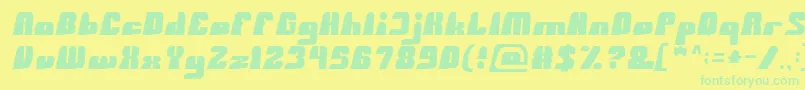 BlackMamba-Schriftart – Grüne Schriften auf gelbem Hintergrund
