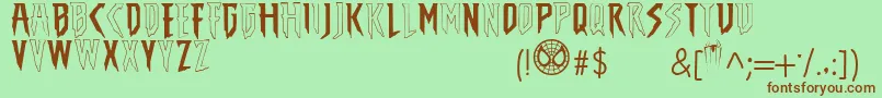 TheAmazingSpiderMan Font – Brown Fonts on Green Background