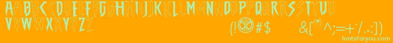 TheAmazingSpiderMan Font – Green Fonts on Orange Background