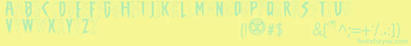 TheAmazingSpiderMan Font – Green Fonts on Yellow Background