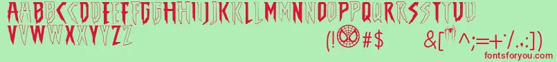 TheAmazingSpiderMan Font – Red Fonts on Green Background