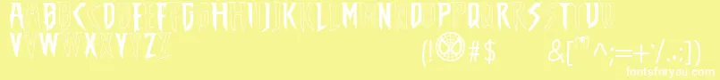 TheAmazingSpiderMan Font – White Fonts on Yellow Background