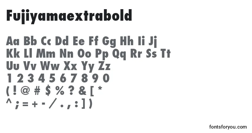Шрифт Fujiyamaextrabold – алфавит, цифры, специальные символы