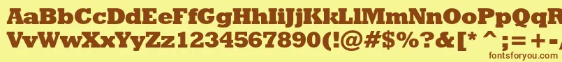 Шрифт Geoslb712xbcbt – коричневые шрифты на жёлтом фоне