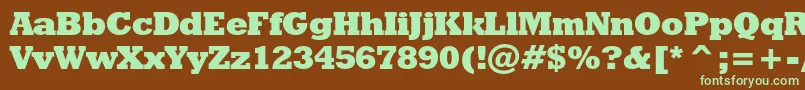 Geoslb712xbcbt Font – Green Fonts on Brown Background