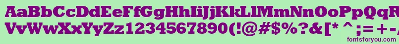 Geoslb712xbcbt Font – Purple Fonts on Green Background