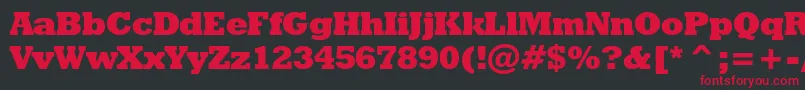 フォントGeoslb712xbcbt – 黒い背景に赤い文字