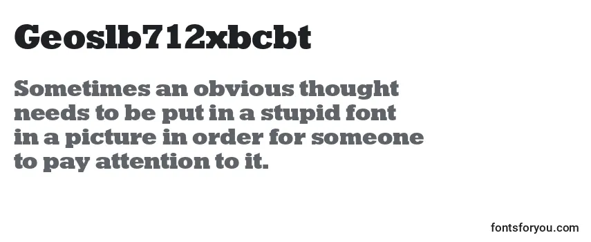 Review of the Geoslb712xbcbt Font
