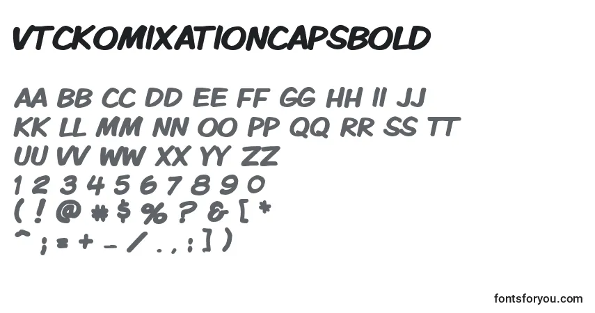Czcionka Vtckomixationcapsbold – alfabet, cyfry, specjalne znaki