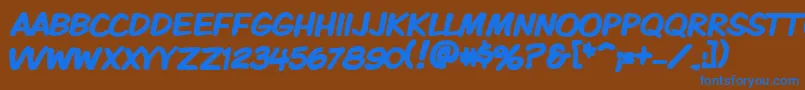 Vtckomixationcapsbold Font – Blue Fonts on Brown Background