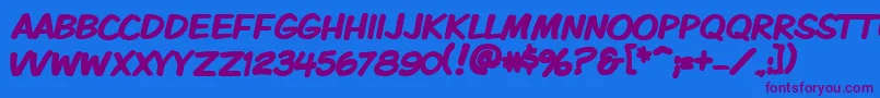 Vtckomixationcapsbold Font – Purple Fonts on Blue Background