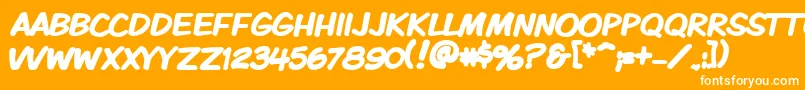 Vtckomixationcapsbold Font – White Fonts on Orange Background