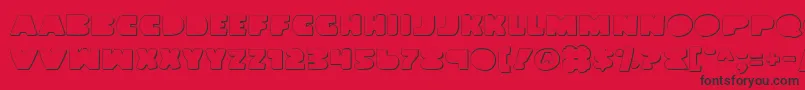 フォントLandWhaleOutline – 赤い背景に黒い文字