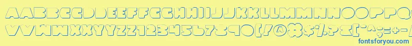 LandWhaleOutline Font – Blue Fonts on Yellow Background