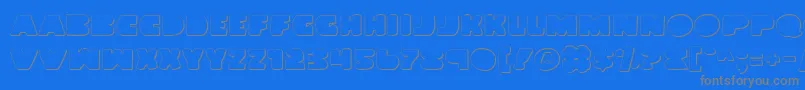 フォントLandWhaleOutline – 青い背景に灰色の文字