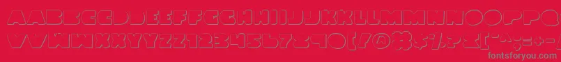 LandWhaleOutline-Schriftart – Graue Schriften auf rotem Hintergrund