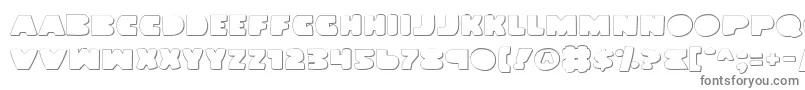 フォントLandWhaleOutline – 白い背景に灰色の文字