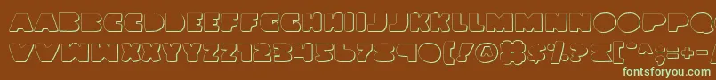 フォントLandWhaleOutline – 緑色の文字が茶色の背景にあります。