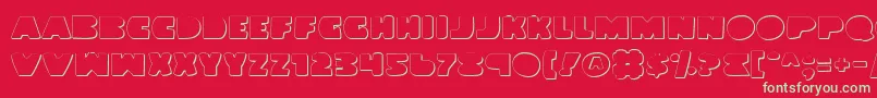 フォントLandWhaleOutline – 赤い背景に緑の文字