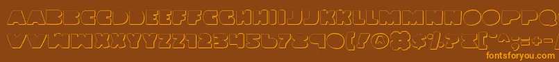 LandWhaleOutline Font – Orange Fonts on Brown Background