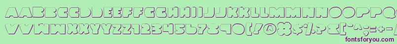 LandWhaleOutline Font – Purple Fonts on Green Background