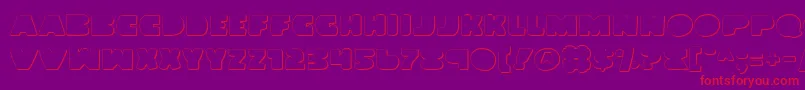 LandWhaleOutline-Schriftart – Rote Schriften auf violettem Hintergrund