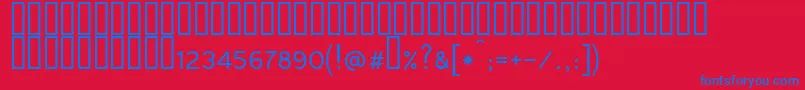 フォントTunga – 赤い背景に青い文字