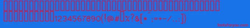 Tunga-Schriftart – Rote Schriften auf blauem Hintergrund