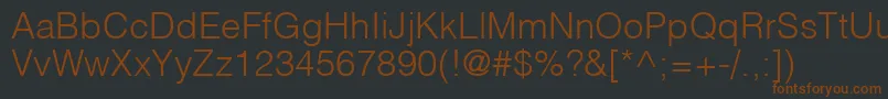 Шрифт HelveticaLtLight – коричневые шрифты на чёрном фоне