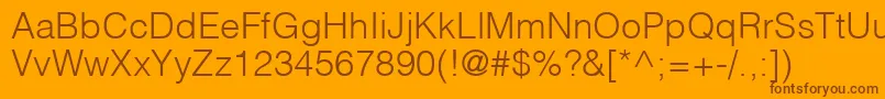 HelveticaLtLight Font – Brown Fonts on Orange Background
