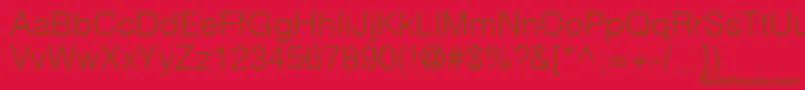HelveticaLtLight Font – Brown Fonts on Red Background
