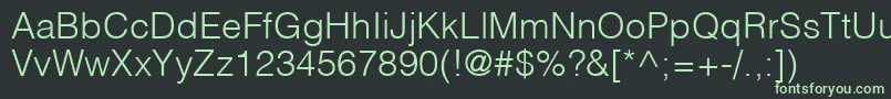 フォントHelveticaLtLight – 黒い背景に緑の文字