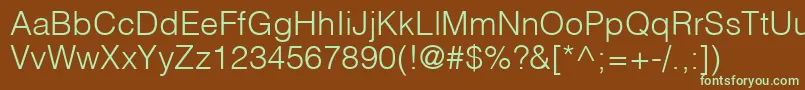 HelveticaLtLight Font – Green Fonts on Brown Background