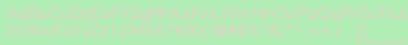 HelveticaLtLight Font – Pink Fonts on Green Background